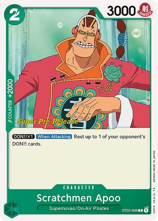 Scratchmen Apoo (ST02-008) [Super Pre-Release Starter Deck 2: Worst Generation] One Piece Single Bandai
