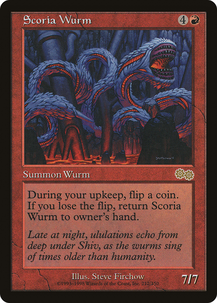 Scoria Wurm (USG-212) [Urza's Saga] MTG Single Wizards of the Coast