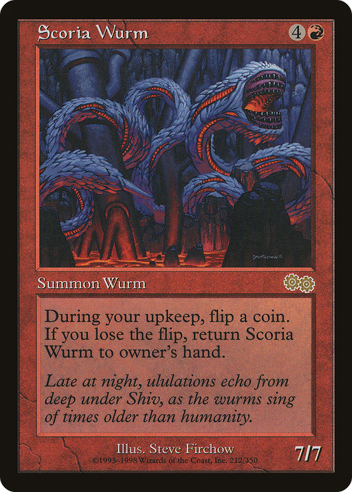 Scoria Wurm (USG-212) [Urza's Saga] MTG Single Wizards of the Coast