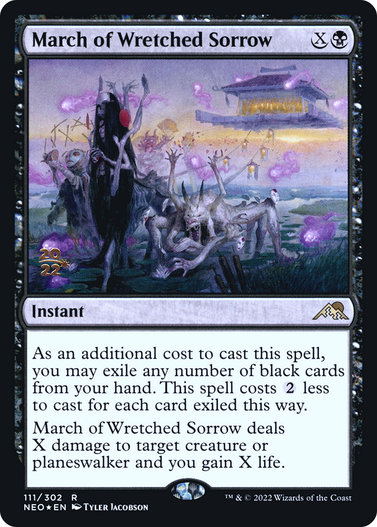 March of Wretched Sorrow (PRE-111S) [Kamigawa: Neon Dynasty Promos] Foil MTG Single Wizards of the Coast