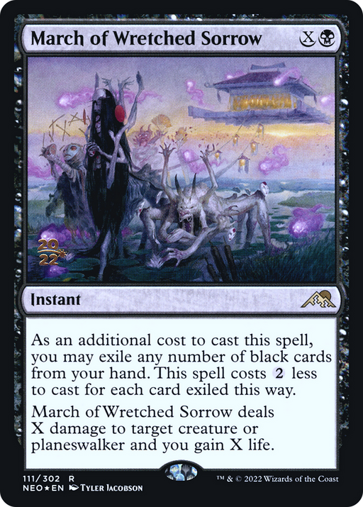 March of Wretched Sorrow (PRE-111S) [Kamigawa: Neon Dynasty Promos] Foil MTG Single Wizards of the Coast
