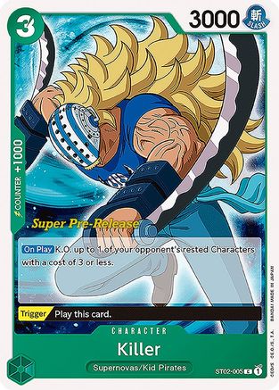 Killer (ST02-005) [Super Pre-Release Starter Deck 2: Worst Generation] One Piece Single Bandai