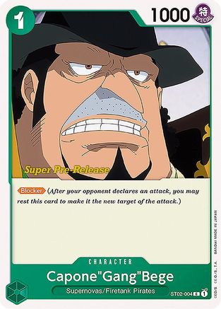 Capone"Gang"Bege (ST02-004) [Super Pre-Release Starter Deck 2: Worst Generation] One Piece Single Bandai