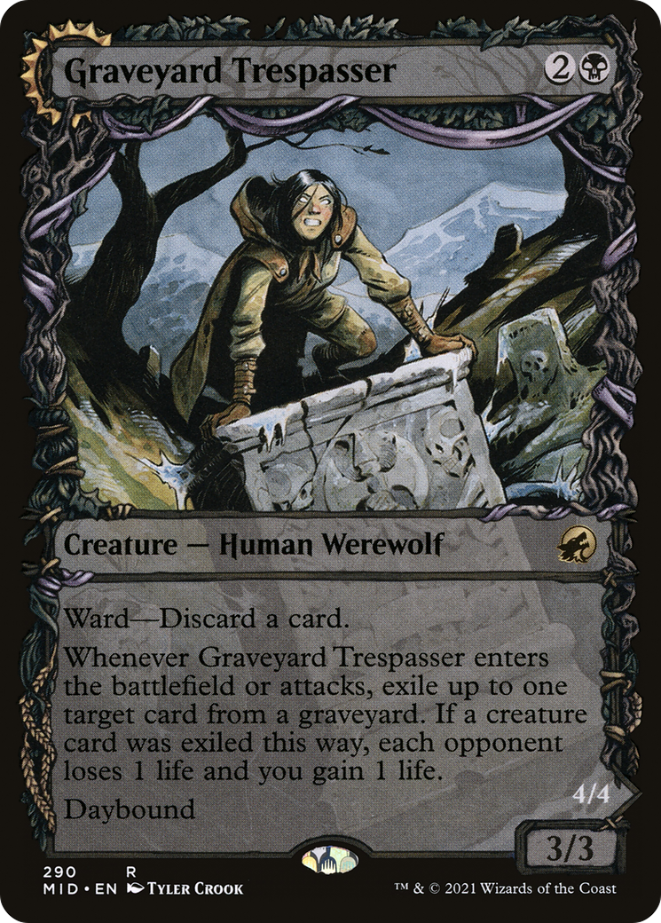 Graveyard Trespasser (MID-290) [Innistrad: Midnight Hunt] (Showcase) MTG Single Wizards of the Coast