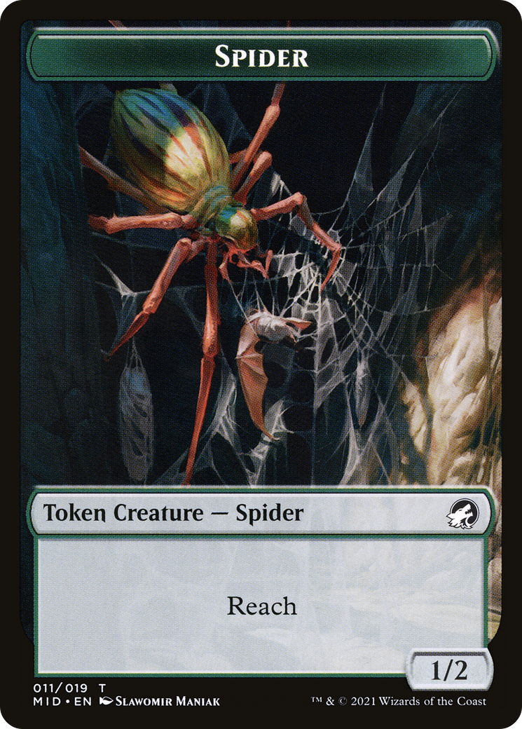Spider (TMID-011) [Tokens] Innistrad: Midnight Hunt Tokens MTG Single Wizards of the Coast