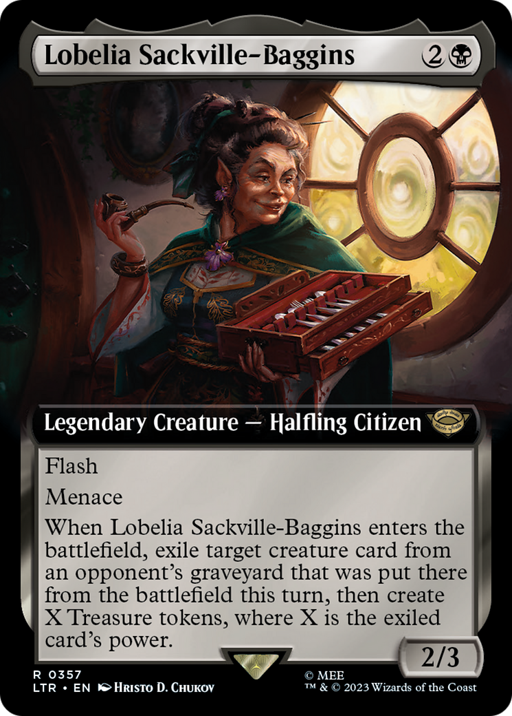 Lobelia Sackville-Baggins (LTR-357) [The Lord of the Rings: Tales of Middle-earth] (Extended Art) MTG Single Wizards of the Coast
