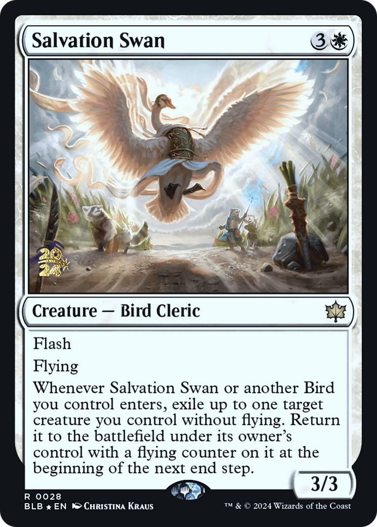 Salvation Swan (PRE-028) [Bloomburrow Promos] Foil MTG Single Wizards of the Coast