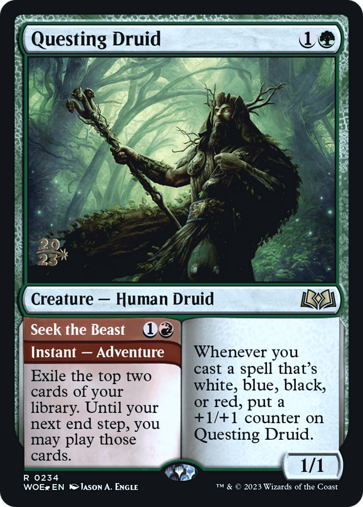 Questing Druid (PRE-234) [Wilds of Eldraine Promos] Foil MTG Single Wizards of the Coast