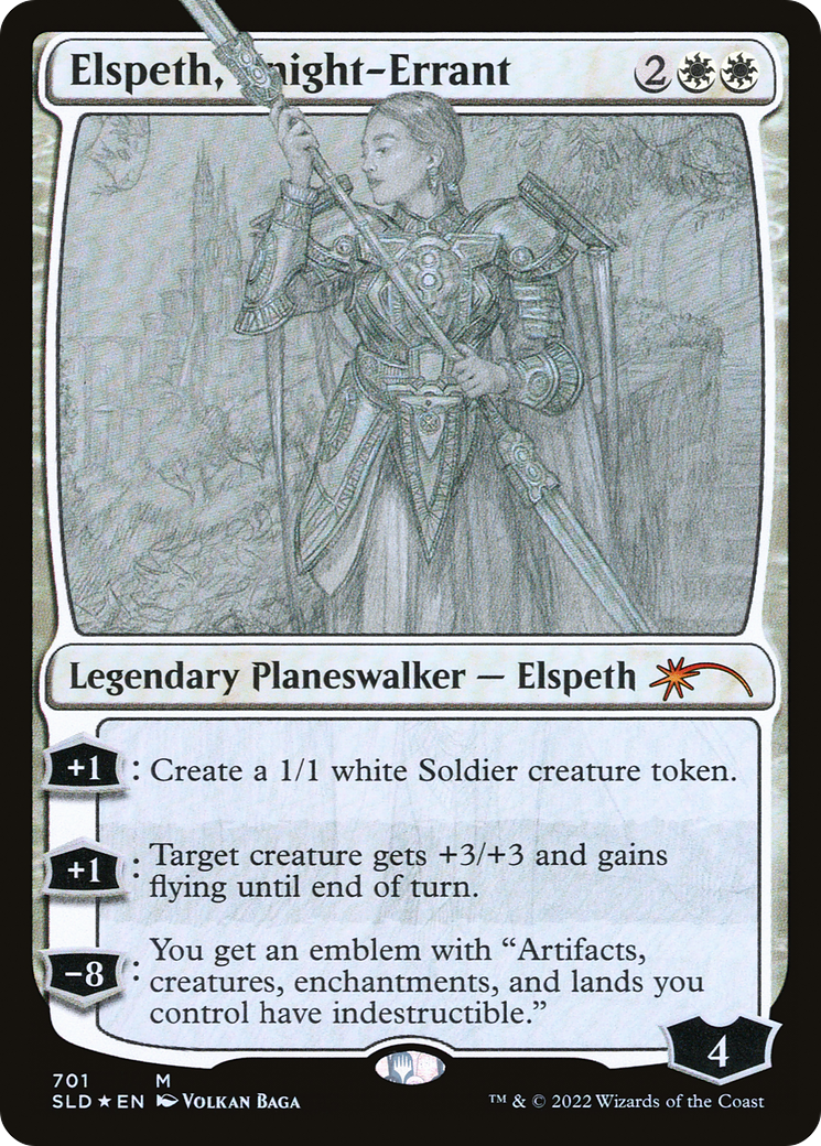 Elspeth, Knight-Errant (Sketch Showcase) (SLD-701) [Secret Lair] Drop MTG Single Wizards of the Coast