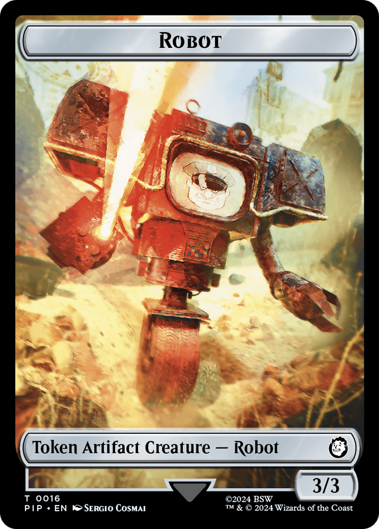 Robot // Food (0014) Double-Sided Token [Tokens] Fallout Tokens MTG Single Magic: The Gathering
