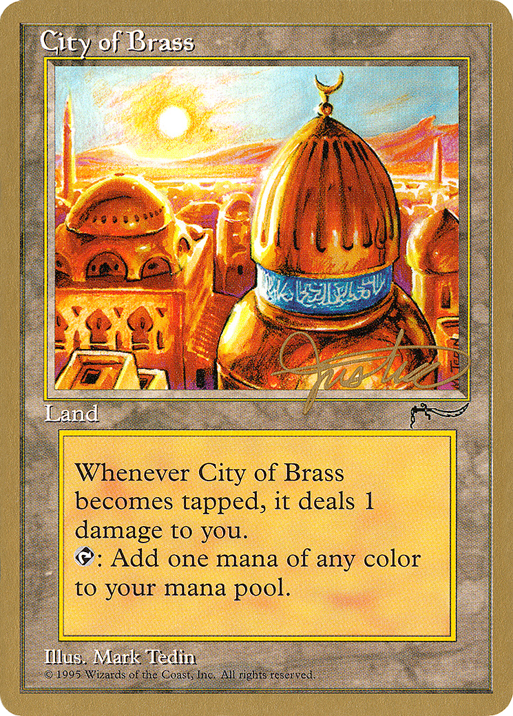 City of Brass - 1996 Mark Justice (ARN) (WCD-) [Misc] Pro Tour Collector Set MTG Single Wizards of the Coast