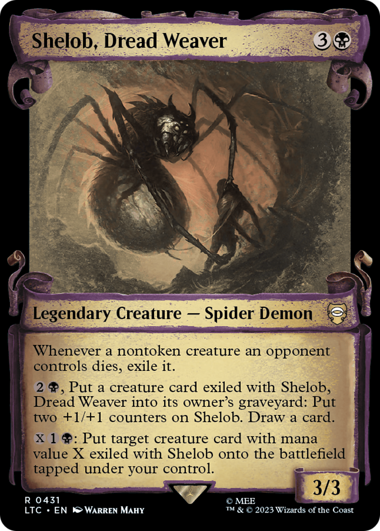 Shelob, Dread Weaver (Showcase Scrolls) (LTC-431) [Tales of Middle-earth Commander] (Showcase) MTG Single Wizards of the Coast