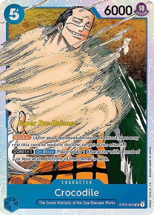 Crocodile (003) (ST03-003) [Super Pre-Release Starter Deck 3: The Seven Warlords of the Sea] Foil One Piece Single Bandai