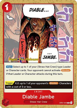 Diable Jambe (ST01-016) [Super Pre-Release Starter Deck 1: Straw Hat Crew] One Piece Single Bandai