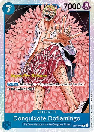 Donquixote Doflamingo (ST03-009) [Super Pre-Release Starter Deck 3: The Seven Warlords of the Sea] Foil One Piece Single Bandai