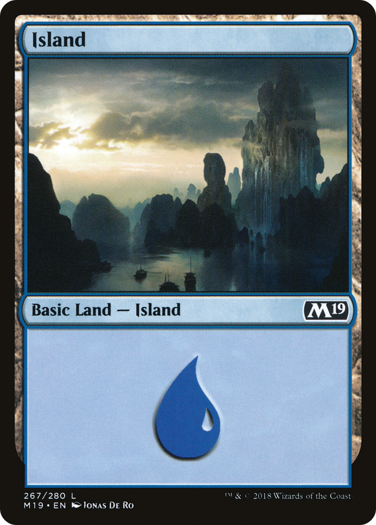 Island (M19-267) [Core Set 2019] Foil MTG Single Wizards of the Coast