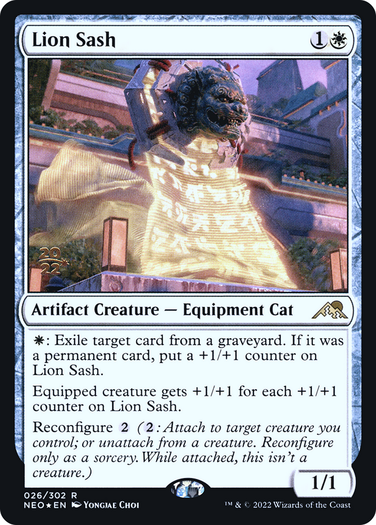 Lion Sash (PRE-026) [Kamigawa: Neon Dynasty Promos] Foil MTG Single Wizards of the Coast