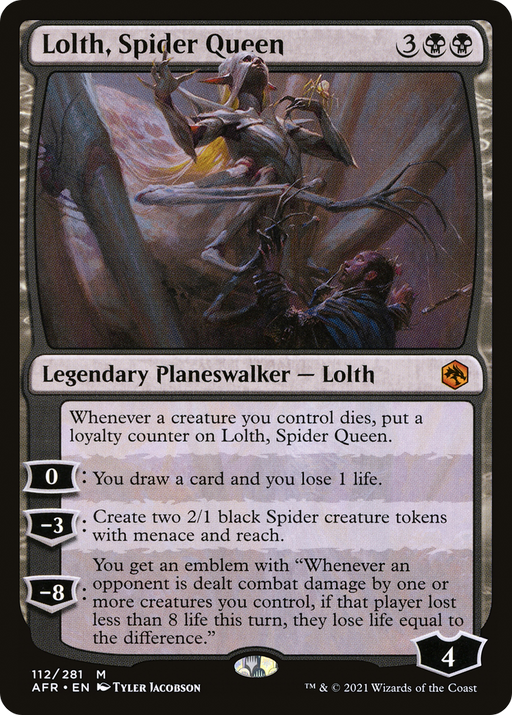 Lolth, Spider Queen (AFR-112) [Adventures in the Forgotten Realms] MTG Single Wizards of the Coast