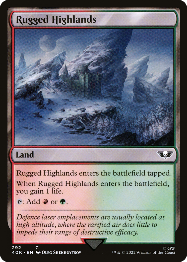 Rugged Highlands (40K-292) [Warhammer 40,000 Commander] MTG Single Wizards of the Coast