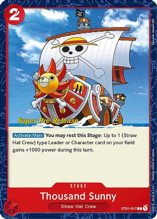 Thousand Sunny (ST01-017) [Super Pre-Release Starter Deck 1: Straw Hat Crew] One Piece Single Bandai