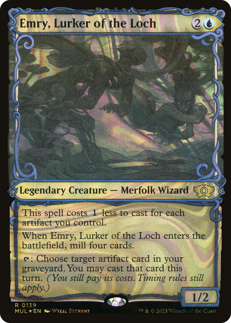Emry, Lurker of the Loch (Halo Foil) (MUL-139) [Multiverse Legends] (Showcase) Foil MTG Single Wizards of the Coast