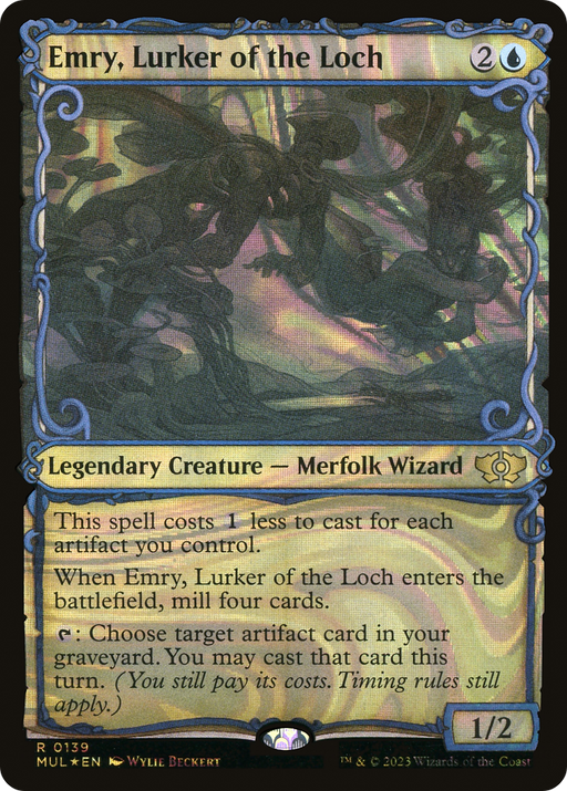 Emry, Lurker of the Loch (Halo Foil) (MUL-139) [Multiverse Legends] (Showcase) Foil MTG Single Wizards of the Coast