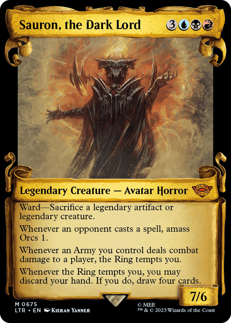 Sauron, the Dark Lord (Showcase Scrolls) (LTR-675) [The Lord of the Rings: Tales of Middle-earth] (Showcase) MTG Single Wizards of the Coast