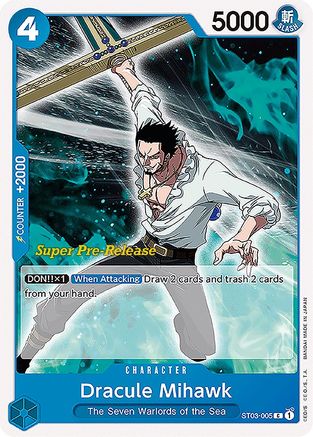 Dracule Mihawk (ST03-005) [Super Pre-Release Starter Deck 3: The Seven Warlords of the Sea] One Piece Single Bandai