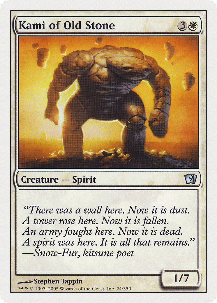 Kami of Old Stone (9ED-024) [9th Edition] MTG Single Wizards of the Coast