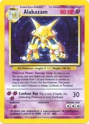 Alakazam (1/102) - [Vintage: Base Set] Holofoil Pokemon Single Pokémon