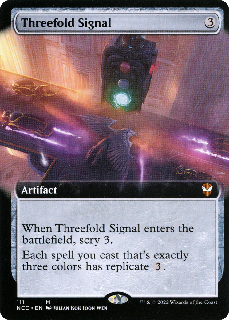Threefold Signal (NCC-111) [New Capenna Commander] (Extended Art) MTG Single Wizards of the Coast