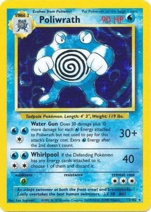 Poliwrath (13/102) - [Vintage: Base Set] Holofoil Pokemon Single Pokémon