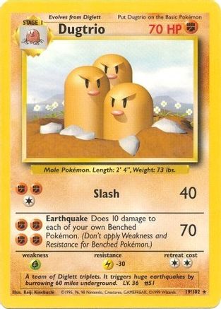 Dugtrio (19/102) [Vintage: Base Set] Pokemon Single Pokémon