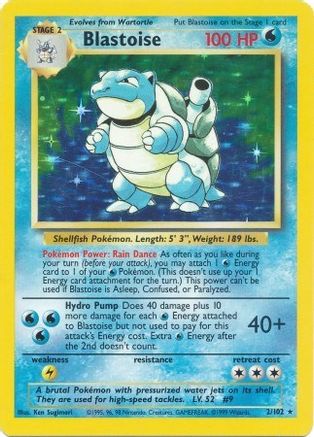 Blastoise (2/102) Holofoil [Vintage: Base Set] Pokemon Single Pokémon