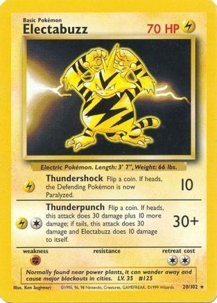 Electabuzz (20/102) [Vintage: Base Set] Pokemon Single Pokémon