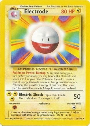 Electrode (21/102) [Vintage: Base Set] Pokemon Single Pokémon