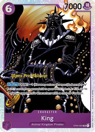 King (ST04-004) [Super Pre-Release Starter Deck 4: Animal Kingdom Pirates] Foil One Piece Single Bandai