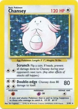 Chansey (3/102) Holofoil [Vintage: Base Set] Pokemon Single Pokémon