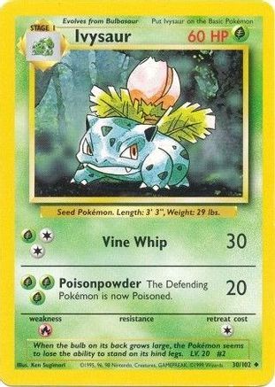 Ivysaur (30/102) [Vintage: Base Set] Pokemon Single Pokémon