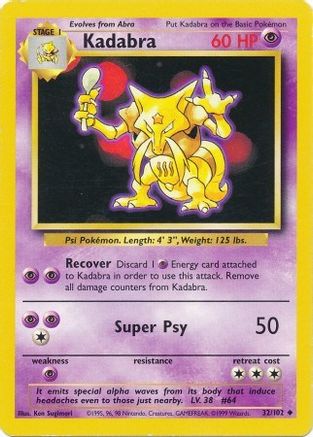 Kadabra (32/102) [Vintage: Base Set] Pokemon Single Pokémon