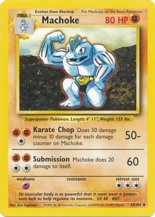 Machoke (34/102) [Vintage: Base Set] Pokemon Single Pokémon
