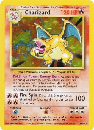 Charizard (4/102) - [Vintage: Base Set] Holofoil Pokemon Single Pokémon