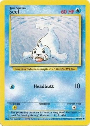 Seel (41/102) [Vintage: Base Set] Pokemon Single Pokémon