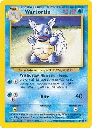 Wartortle (42/102) [Vintage: Base Set] Pokemon Single Pokémon