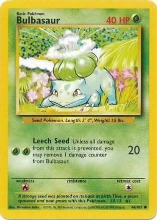 Bulbasaur (44/102) [Vintage: Base Set] Pokemon Single Pokémon