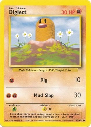 Diglett (47/102) [Vintage: Base Set] Pokemon Single Pokémon