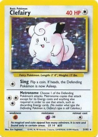Clefairy (5/102) - [Vintage: Base Set] Holofoil Pokemon Single Pokémon