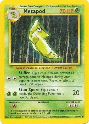 Metapod (54/102) [Vintage: Base Set] Pokemon Single Pokémon