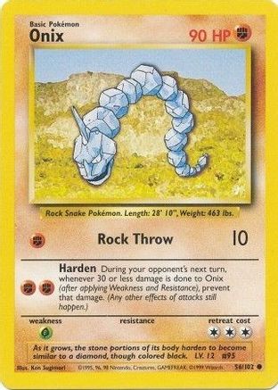 Onix (56/102) [Vintage: Base Set] Pokemon Single Pokémon