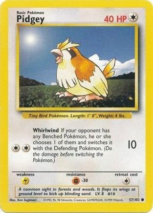 Pidgey (57/102) [Vintage: Base Set] Pokemon Single Pokémon